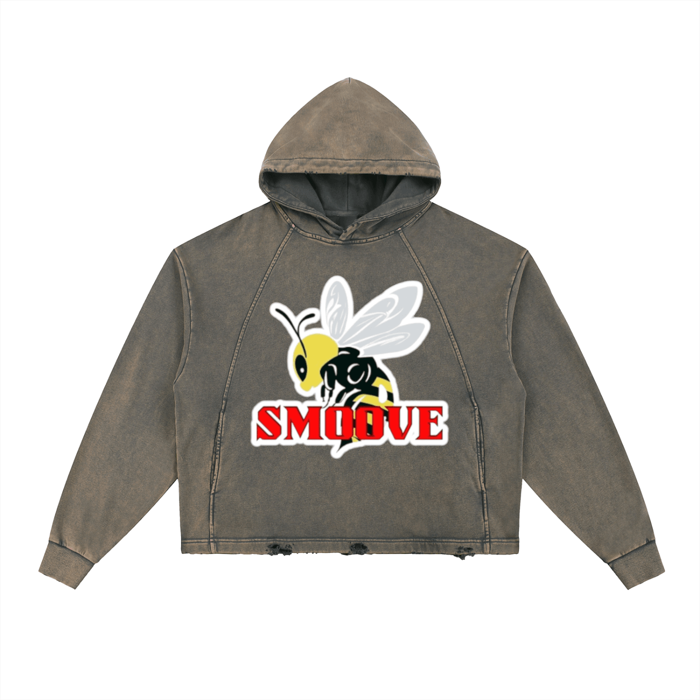 BEESMOOVE Origins Vintage Washed Frayed-Hem Hoodie - Beesmoove