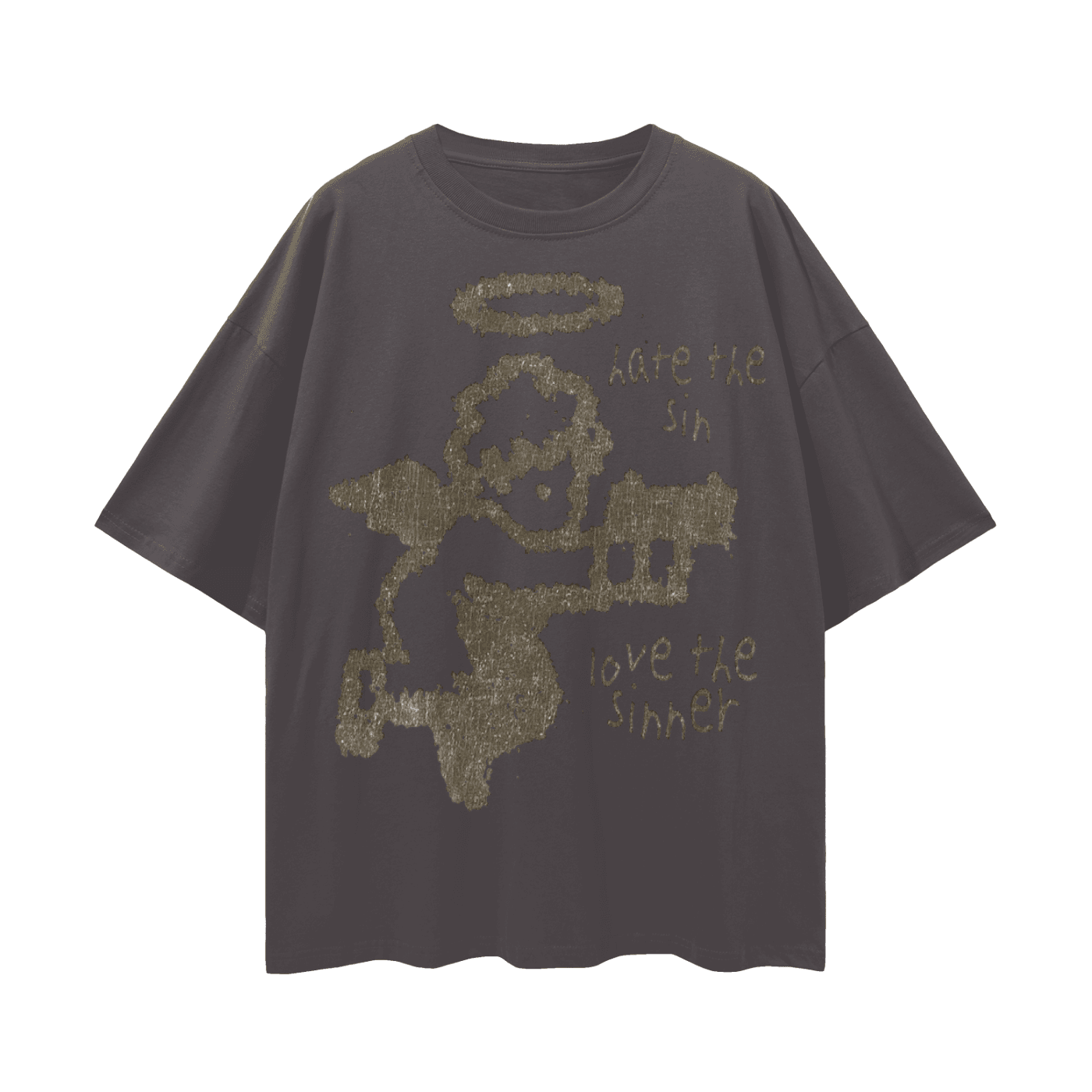 BEESMOOVE Angel’s Crossfire Streetwear Loose Drop Shoulder T-Shirt - Beesmoove