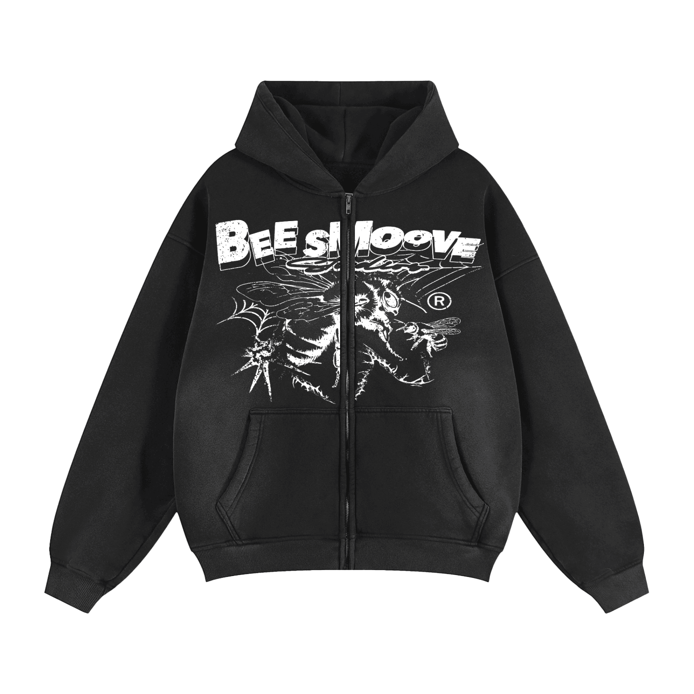 BEESMOOVE B-Squadron: Black Ops Elite Edition Two-way Zipper Boxy Hoodie - Beesmoove