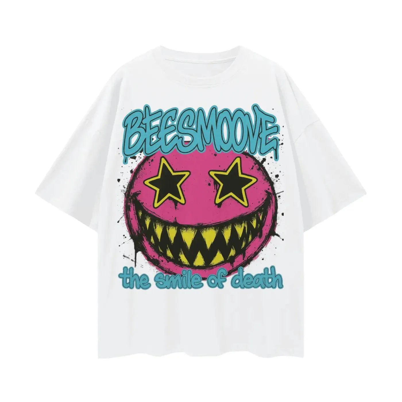 BEESMOOVE Deadly Grin Oversize Deep Drop Shoulder Tee - Beesmoove