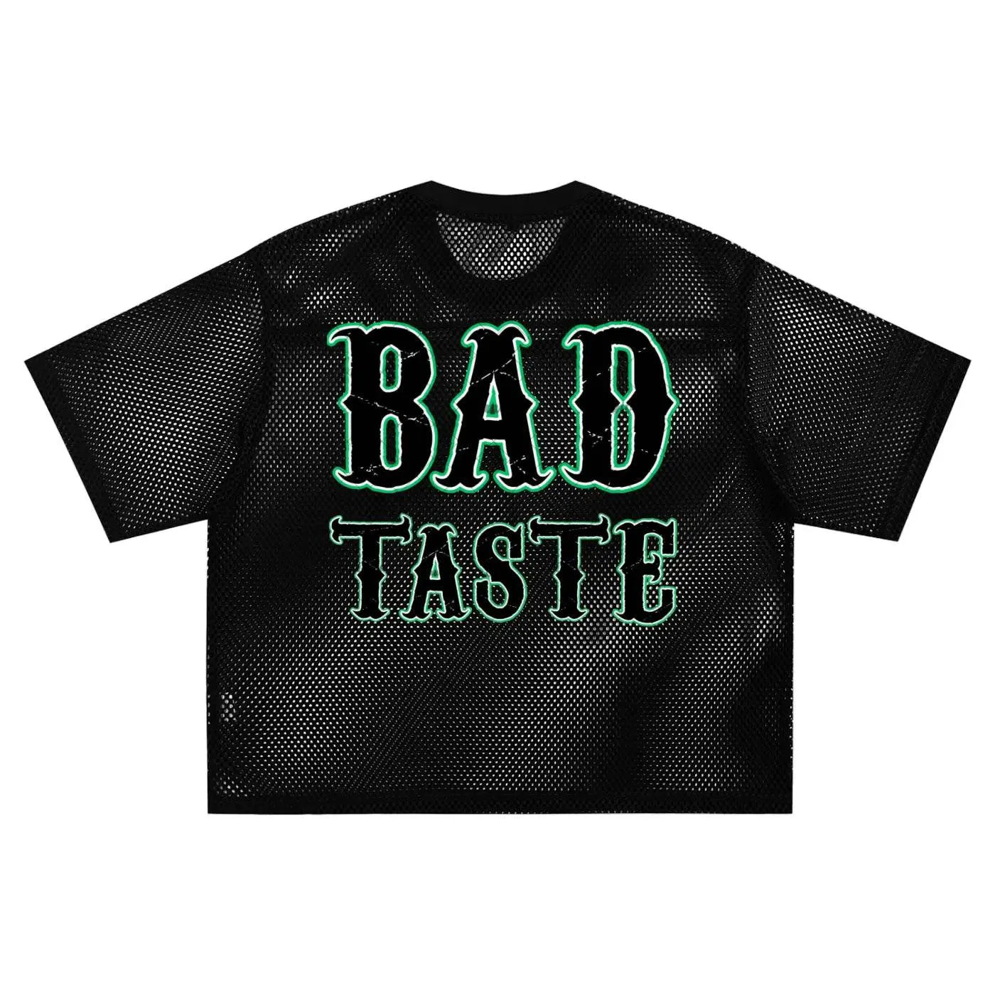 BEESMOOVE GREEN HEAD BAD TASTE See-through Boxy Net T-shirt - Beesmoove