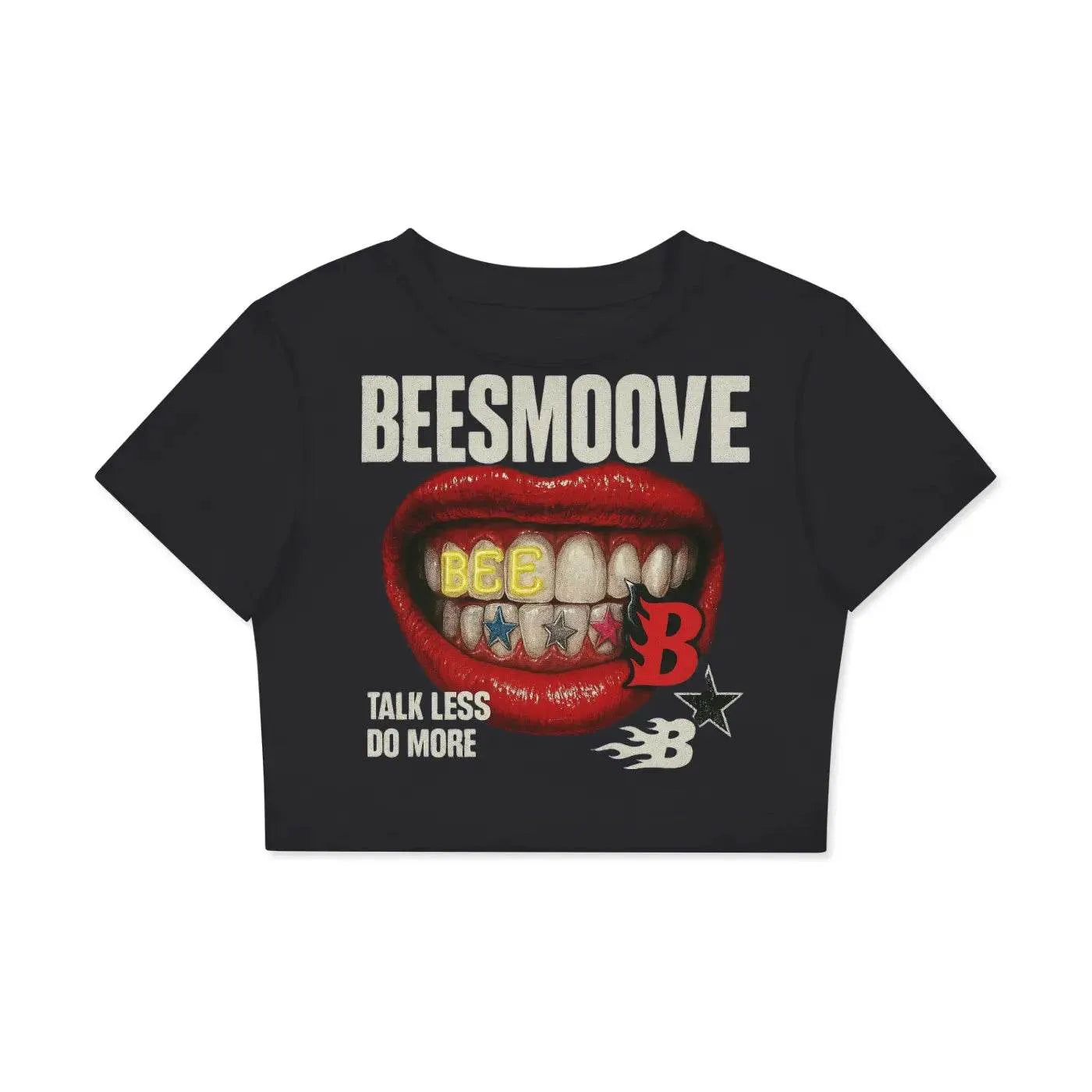 BEESMOOVE BEE LEGENDARY Lips Women's Fitted Crop Tee - Beesmoove