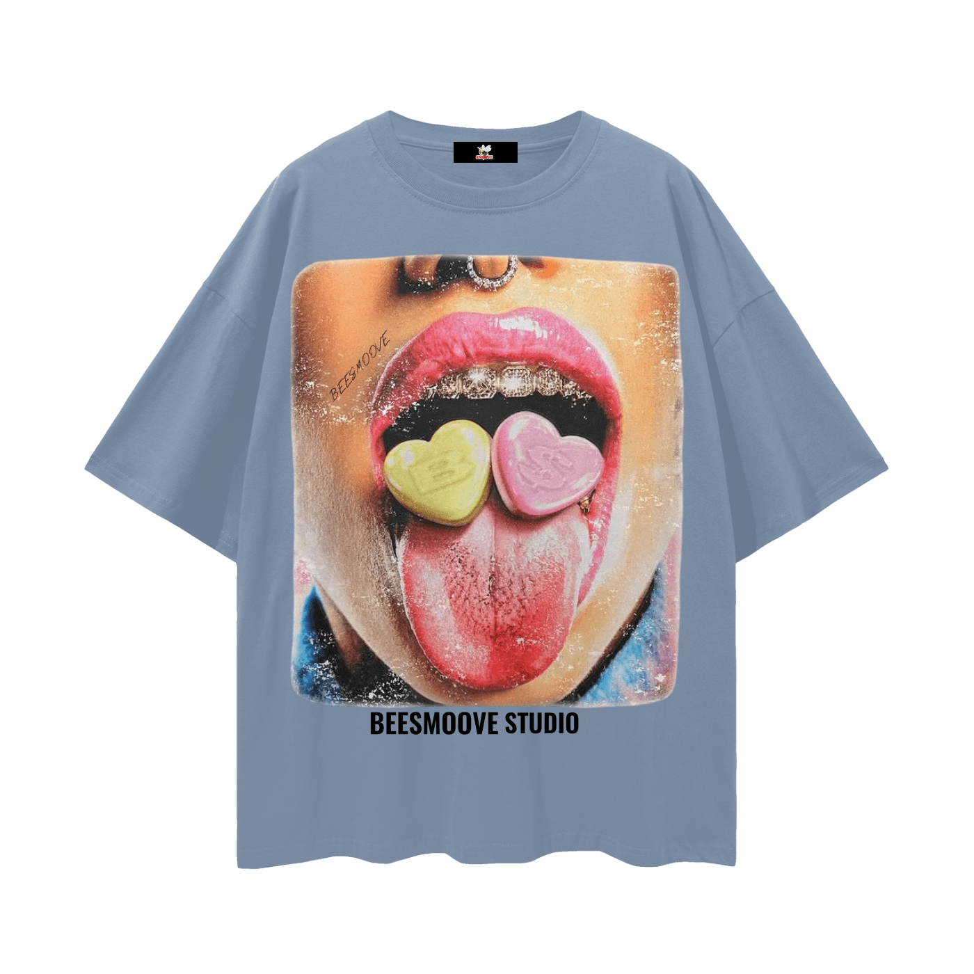 BEESMOOVE Sugar Tongue Oversize Deep Drop Shoulder Tee - Beesmoove