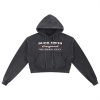 BEESMOOVE BlackSouth Original 2025 Washed Cropped Hoodie - Beesmoove