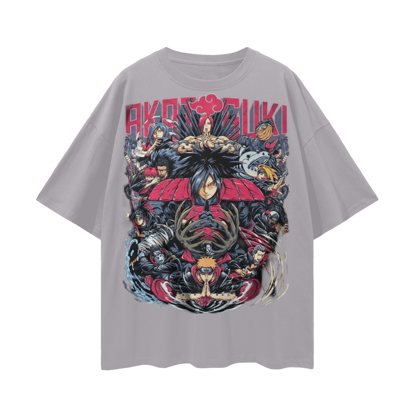 BEESMOOVE Akatsuki Streetwear Loose Drop Shoulder T-Shirt - Beesmoove
