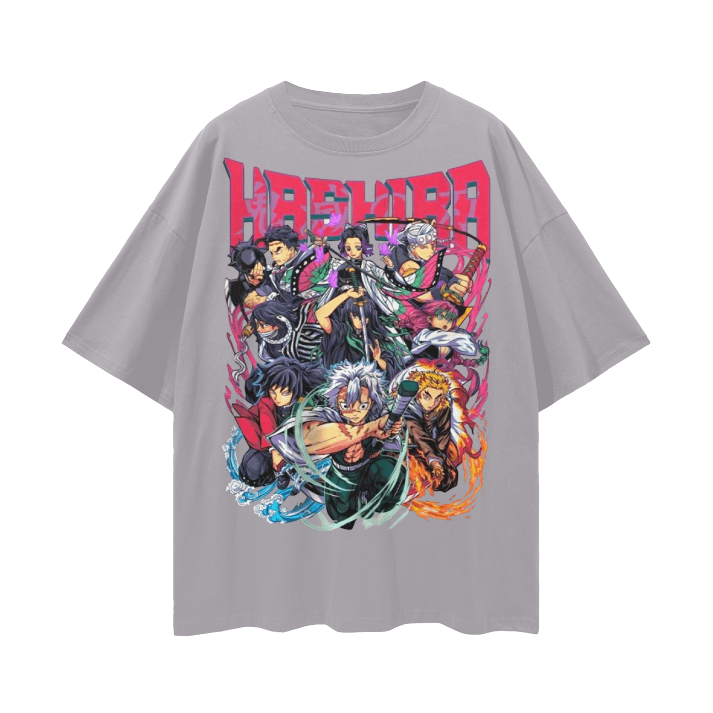 BEESMOOVE Hashira Streetwear Loose Drop Shoulder T-Shirt - Beesmoove