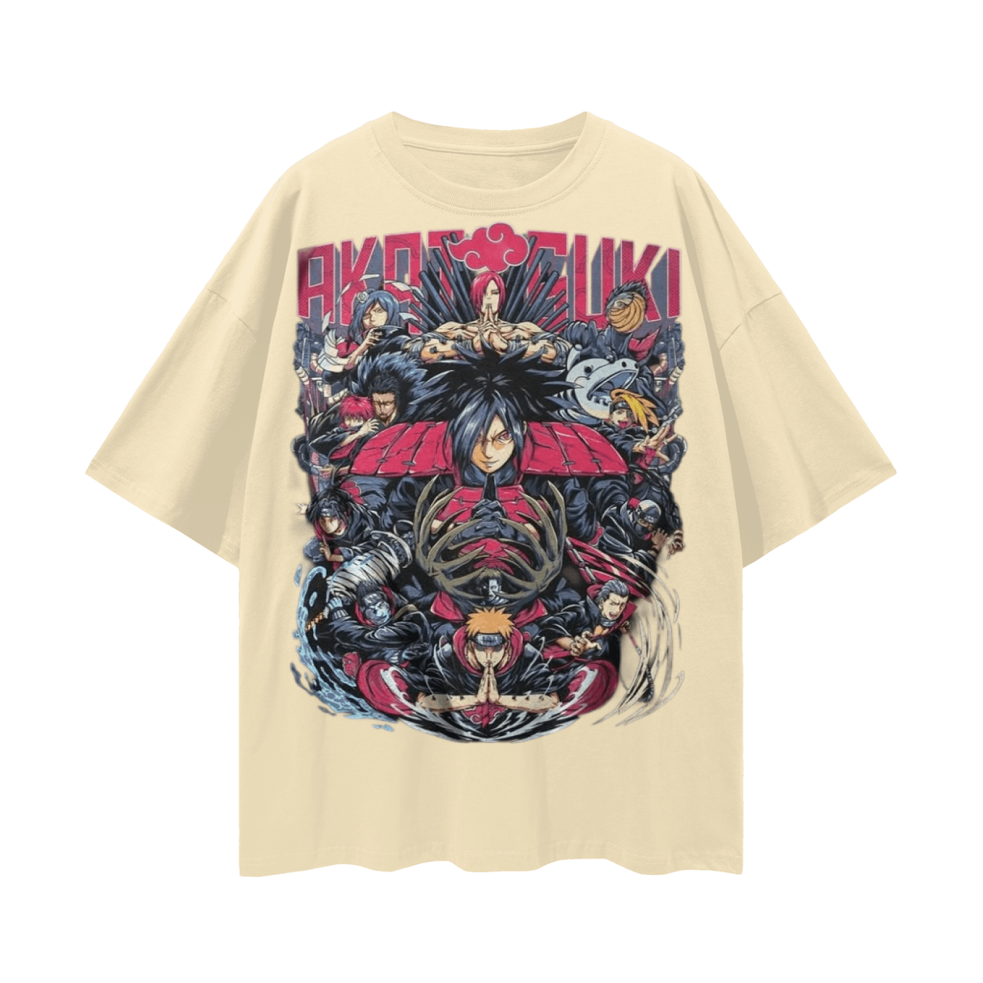 BEESMOOVE Akatsuki Streetwear Loose Drop Shoulder T-Shirt - Beesmoove