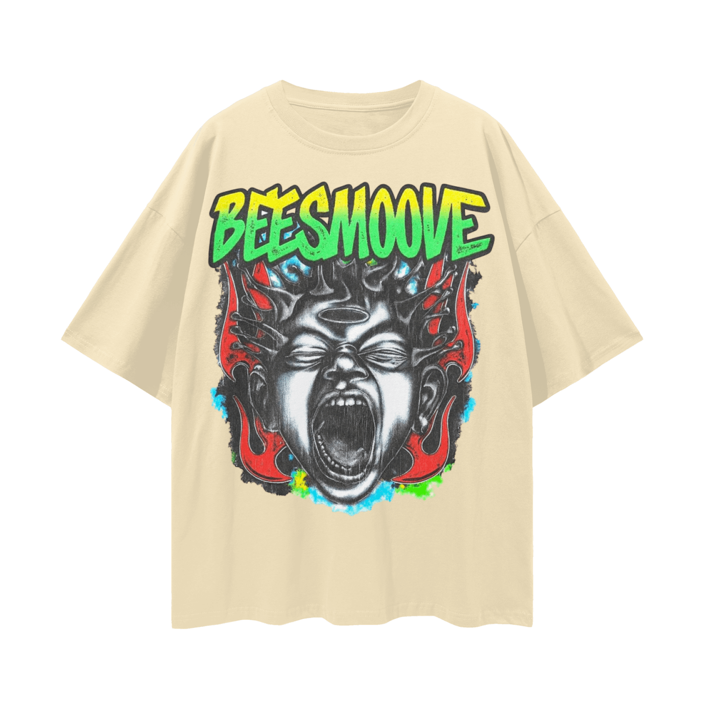BEESMOOVE Inferno Cry Loose Drop Shoulder T-Shirt - Beesmoove