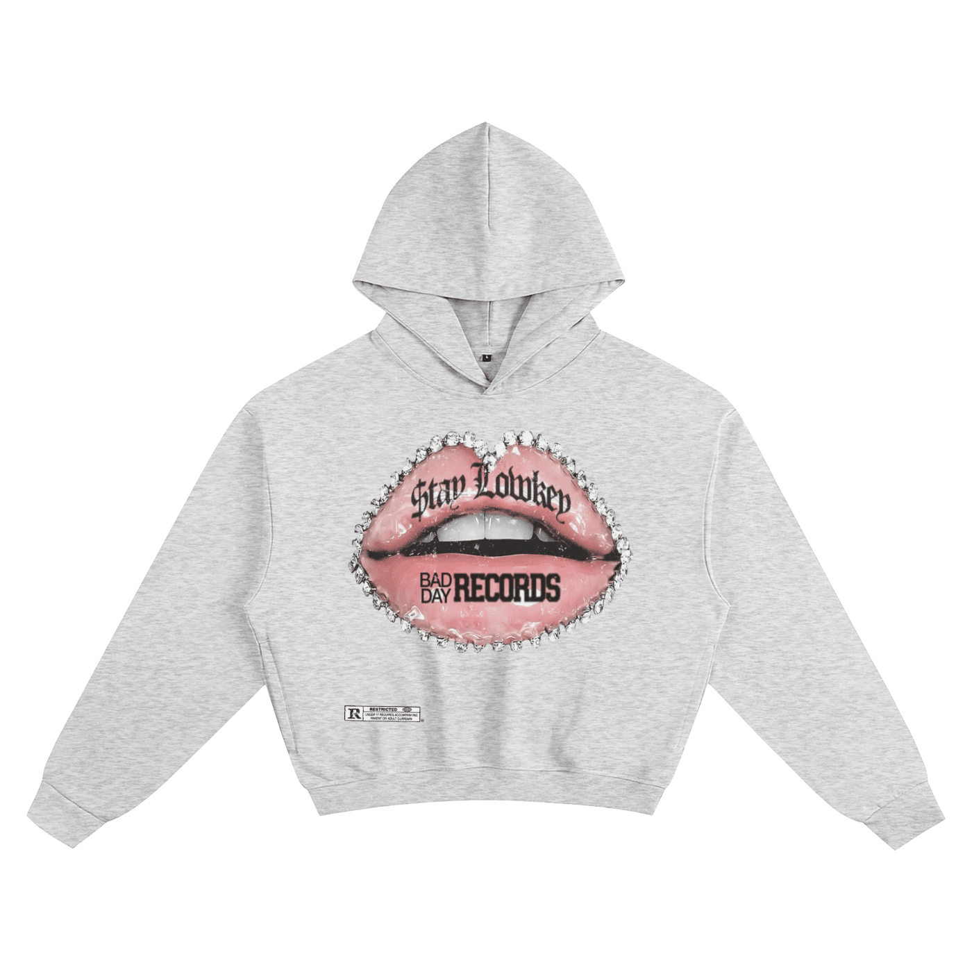 BEESMOOVE Bad day records Cotton Cropped Hoodie - Beesmoove