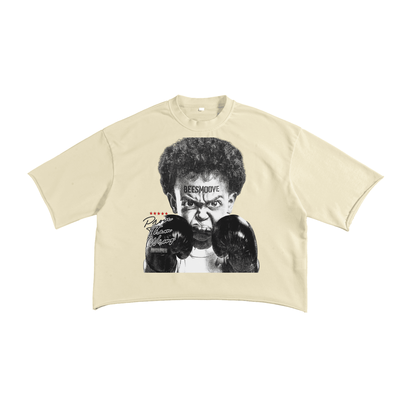 BEESMOOVE Forbidden Power French Terry Raw Edge T-Shirt - Beesmoove