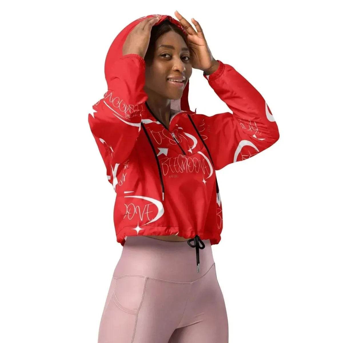 Beesmoove all star famous red Women’s cropped windbreaker - Beesmoove