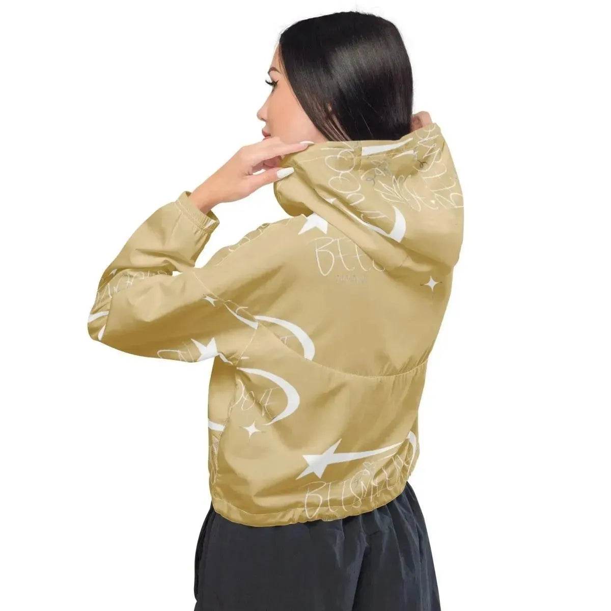 Beesmoove all star famous tan Women’s cropped windbreaker - Beesmoove