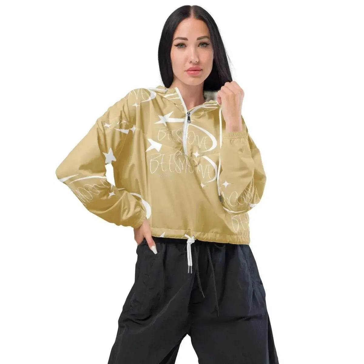Beesmoove all star famous tan Women’s cropped windbreaker - Beesmoove