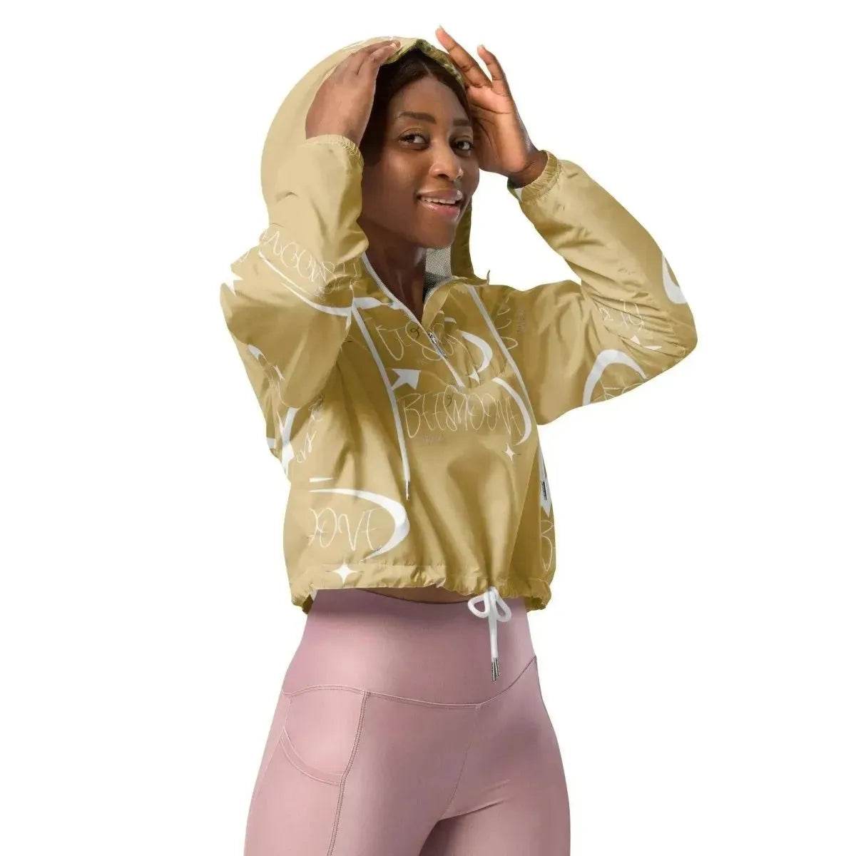 Beesmoove all star famous tan Women’s cropped windbreaker - Beesmoove
