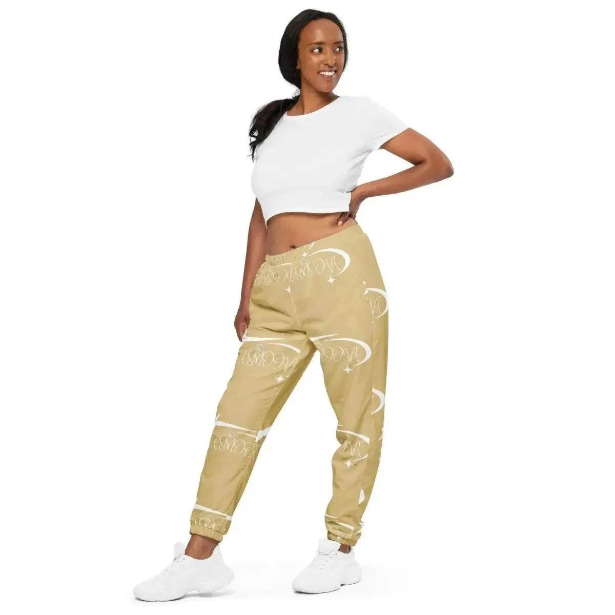 Beesmoove all star famous woman’s tan track pants - Beesmoove