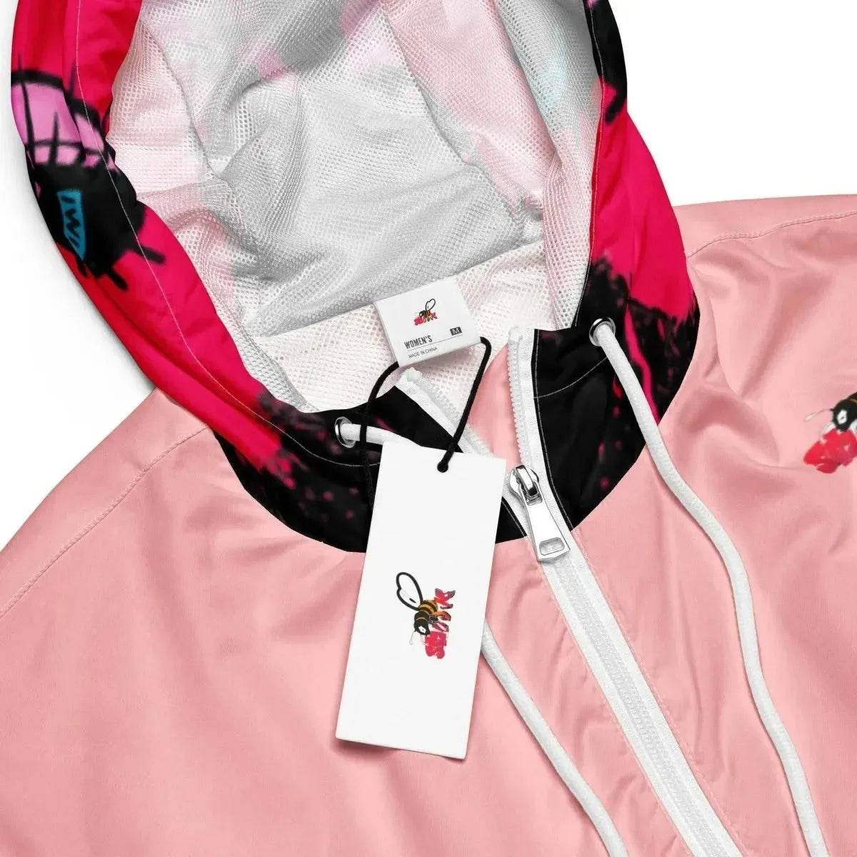 Beesmoove eye catcher pink Women’s cropped windbreaker - Beesmoove