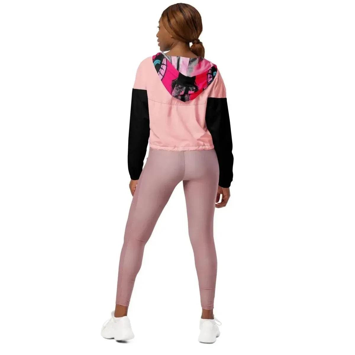 Beesmoove eye catcher pink Women’s cropped windbreaker - Beesmoove