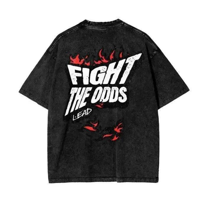 Beesmoove Fight The Odds Lead Wash Oversize T-Shirt - Beesmoove