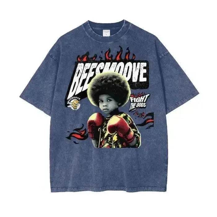 Beesmoove Fight The Odds Lead Wash Oversize T-Shirt - Beesmoove