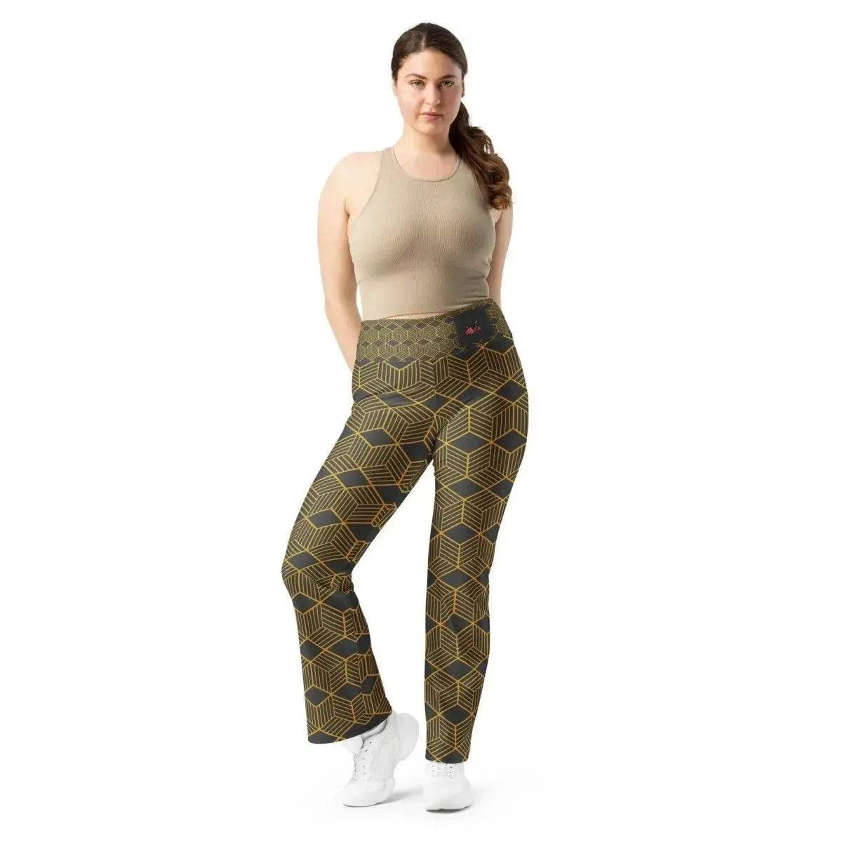 Beesmoove gold Diamond Flare leggings - Beesmoove