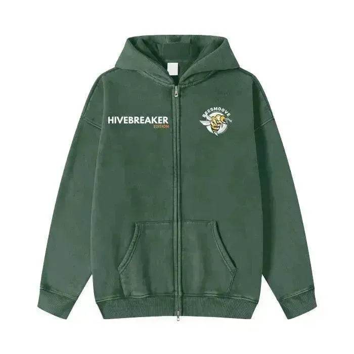 Beesmoove Hivebreaker Edition Prime Acid Washed Zip Hoodie Jacket - Beesmoove