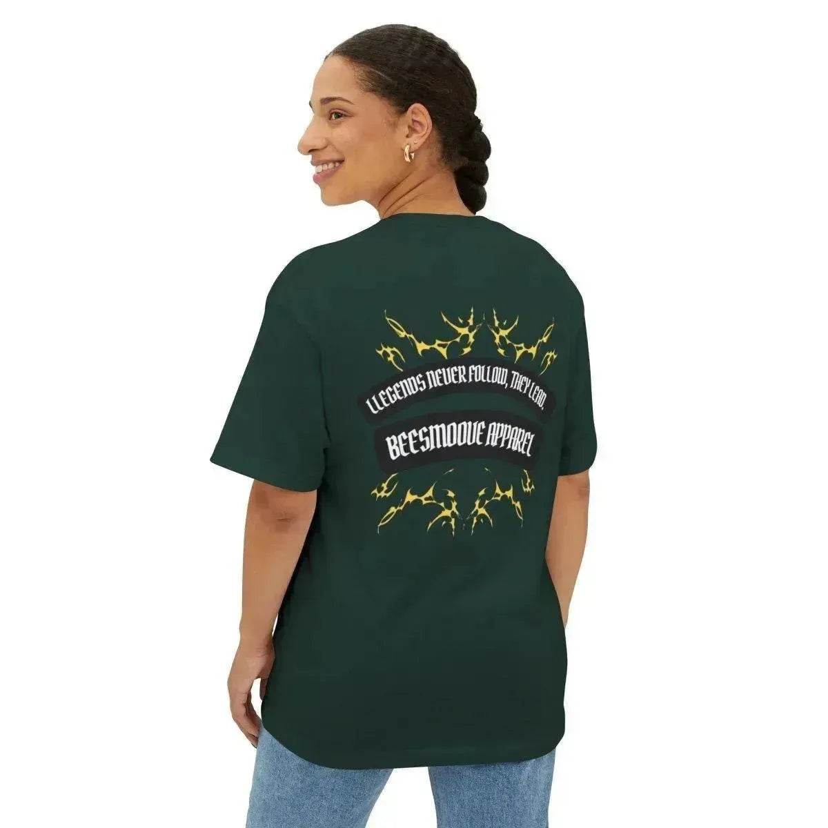 Beesmoove Legends never follow, they lead Oversized Boxy Tee - Beesmoove