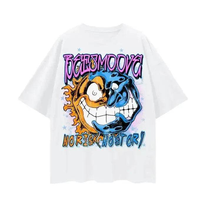BEESMOOVE No Risk No Story Oversize Deep Drop Shoulder Tee - Beesmoove