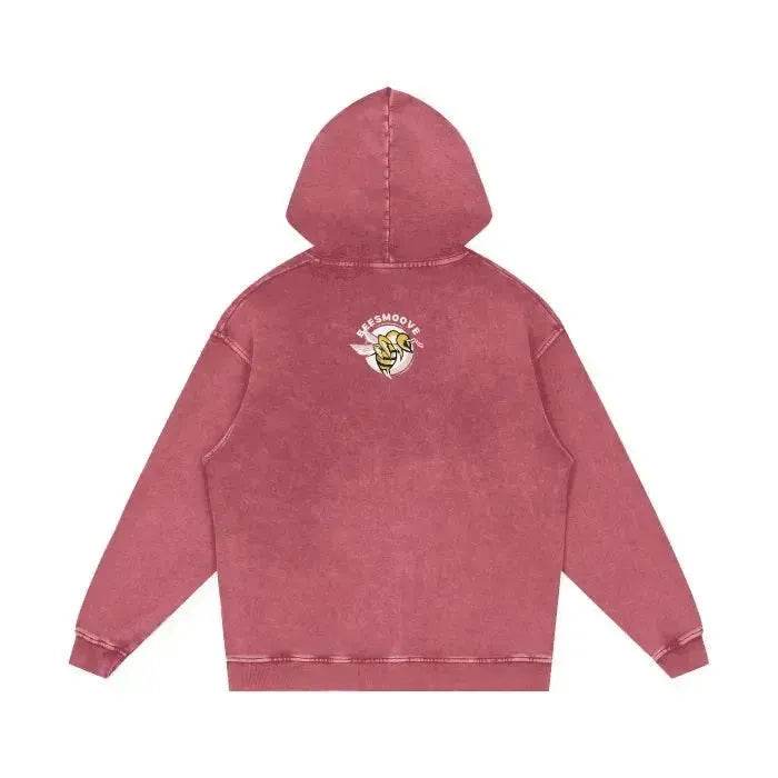 Beesmoove Pulse Effect Acid Wash Oversize Hoodie - Beesmoove