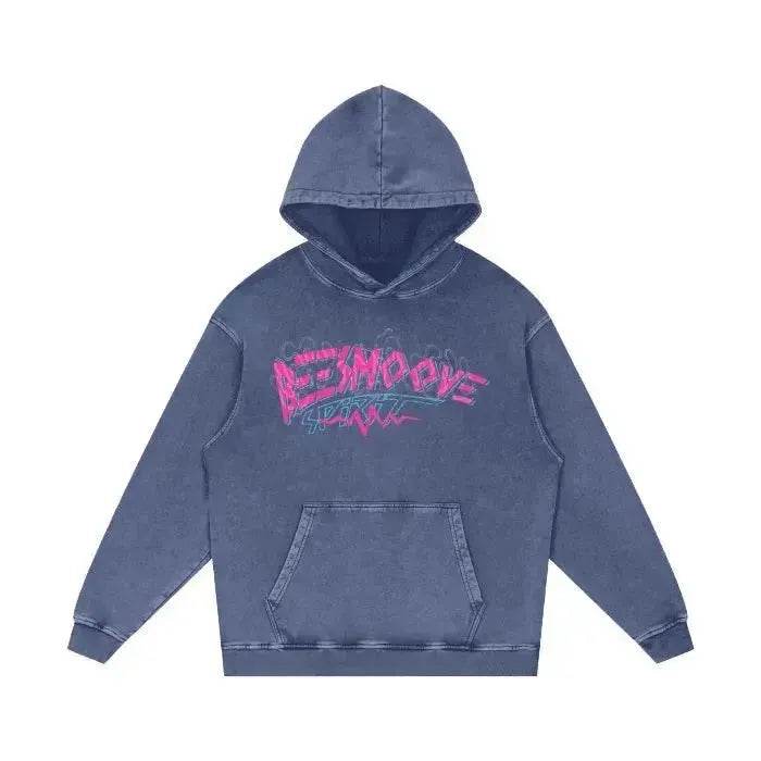 Beesmoove Pulse Effect Acid Wash Oversize Hoodie - Beesmoove