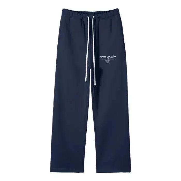 Beesmoove Signal Solid Color Fleece Straight Leg Pants - Beesmoove