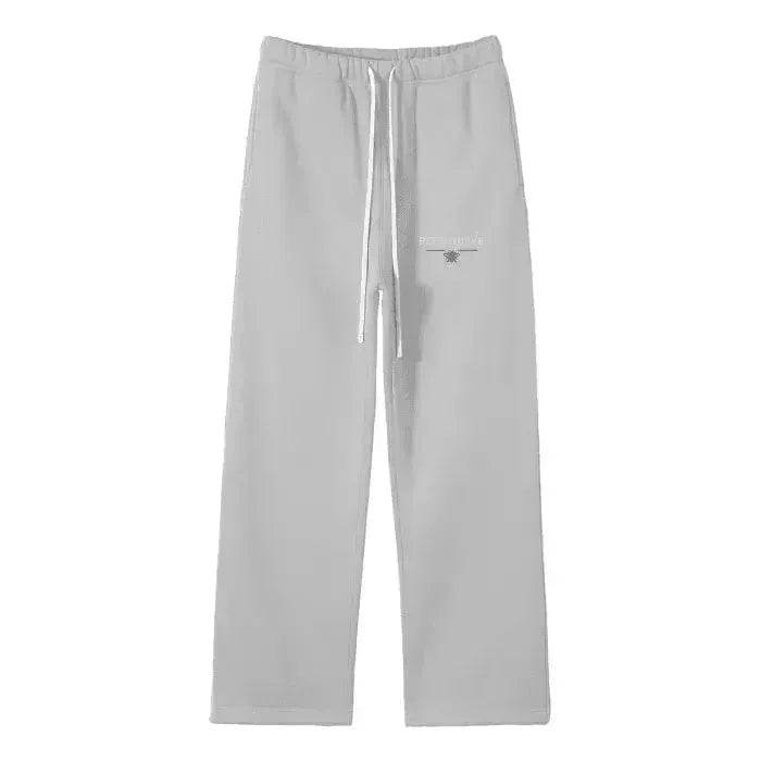 Beesmoove Signal Solid Color Fleece Straight Leg Pants - Beesmoove