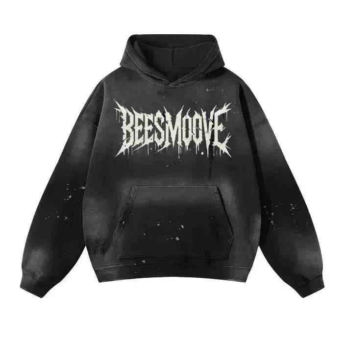 Beesmoove The Dreamer Vintage Wash Frayed Fleece Hoodie - Beesmoove