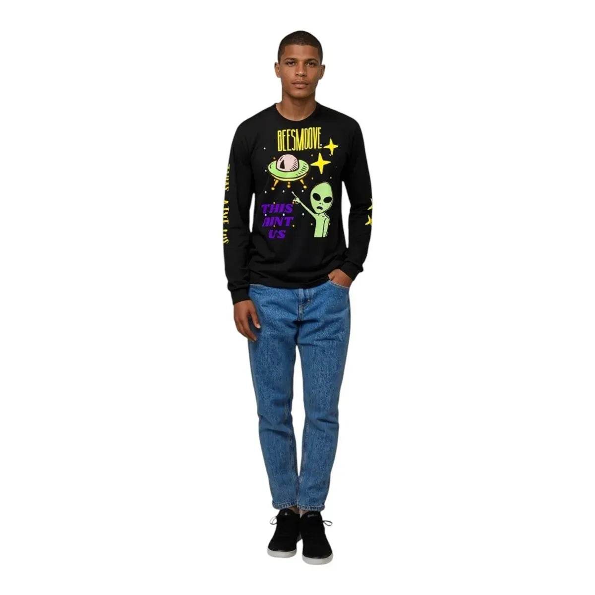 Beesmoove this ain’t us Garment-dyed heavyweight long-sleeve shirt - Beesmoove