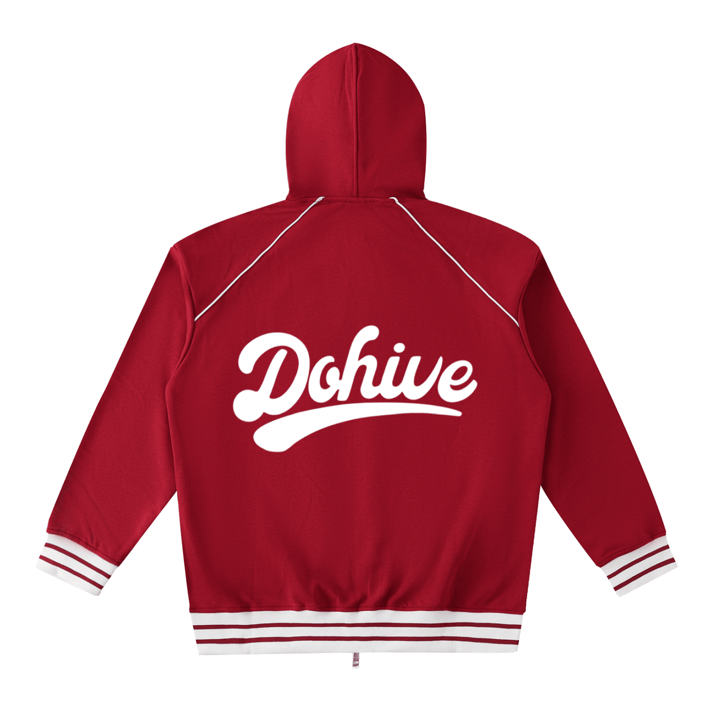 BEESMOOVE DOHIVE Striped Trim Zip-Up Hoodie - Beesmoove