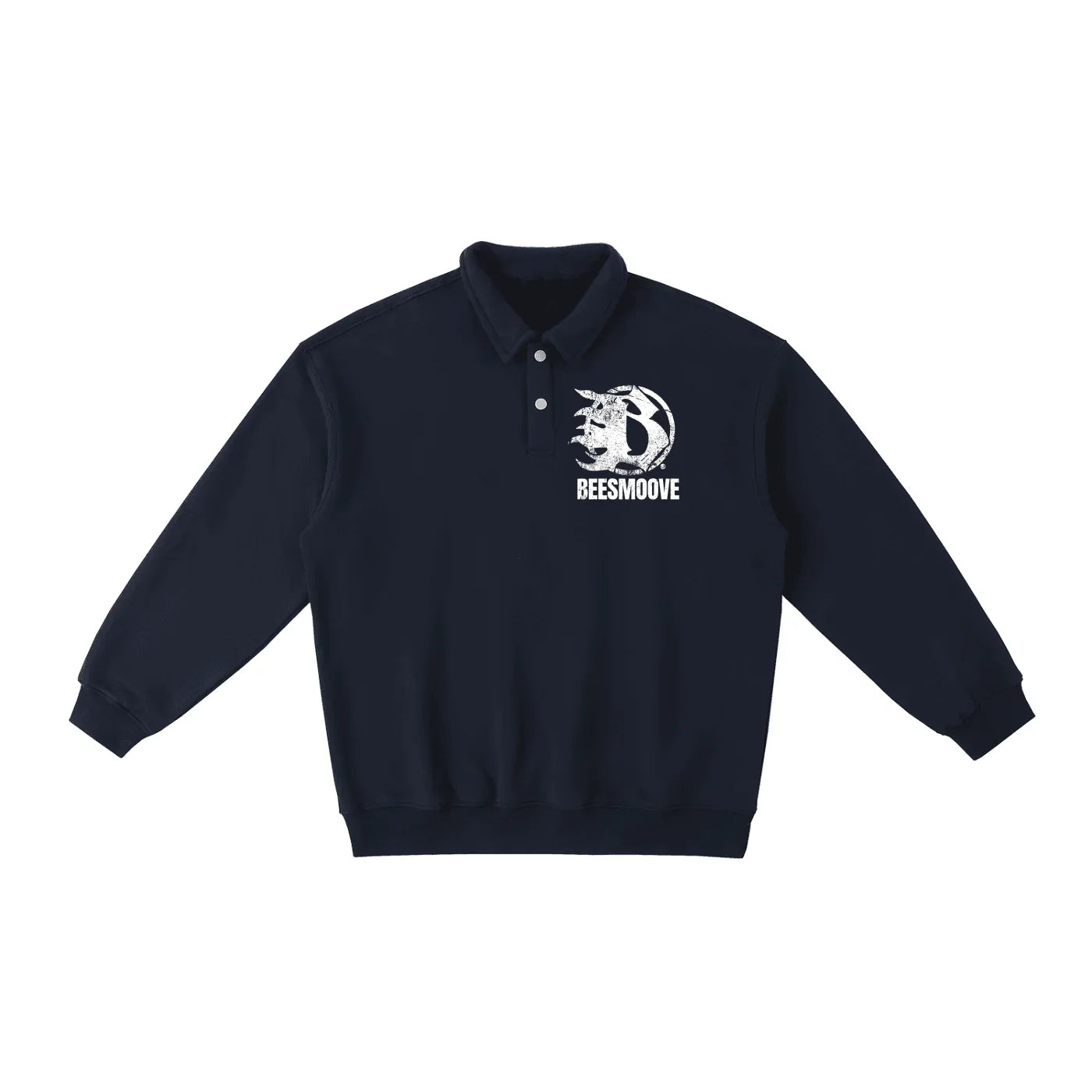 BEESMOOVE B logo Heavyweight Polo-Collar Sweatshirt - Beesmoove