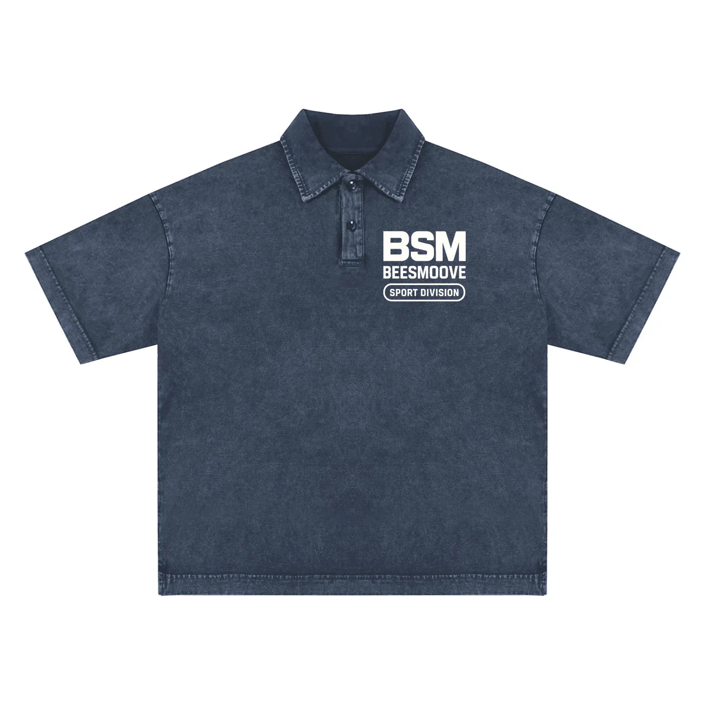 BEESMOOVE BSM Heavyweight Snow-Washed Polo Tee - Beesmoove
