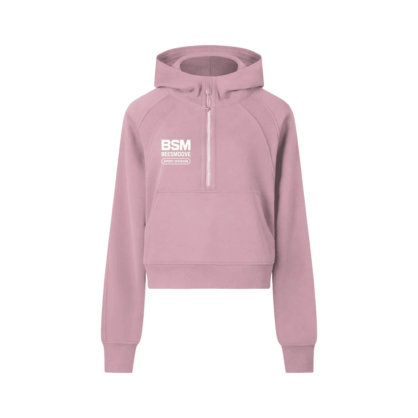 BEESMOOVE BSM Cropped Half-Zip Hoodie - Beesmoove