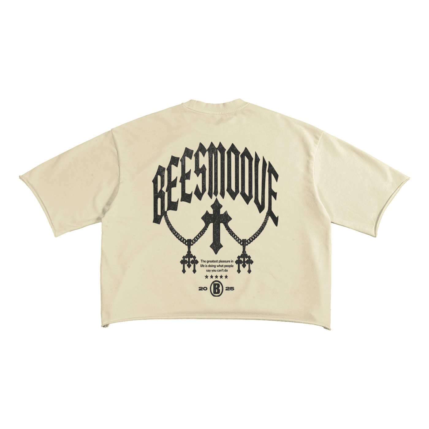 BEESMOOVE Forbidden Power French Terry Raw Edge T-Shirt - Beesmoove