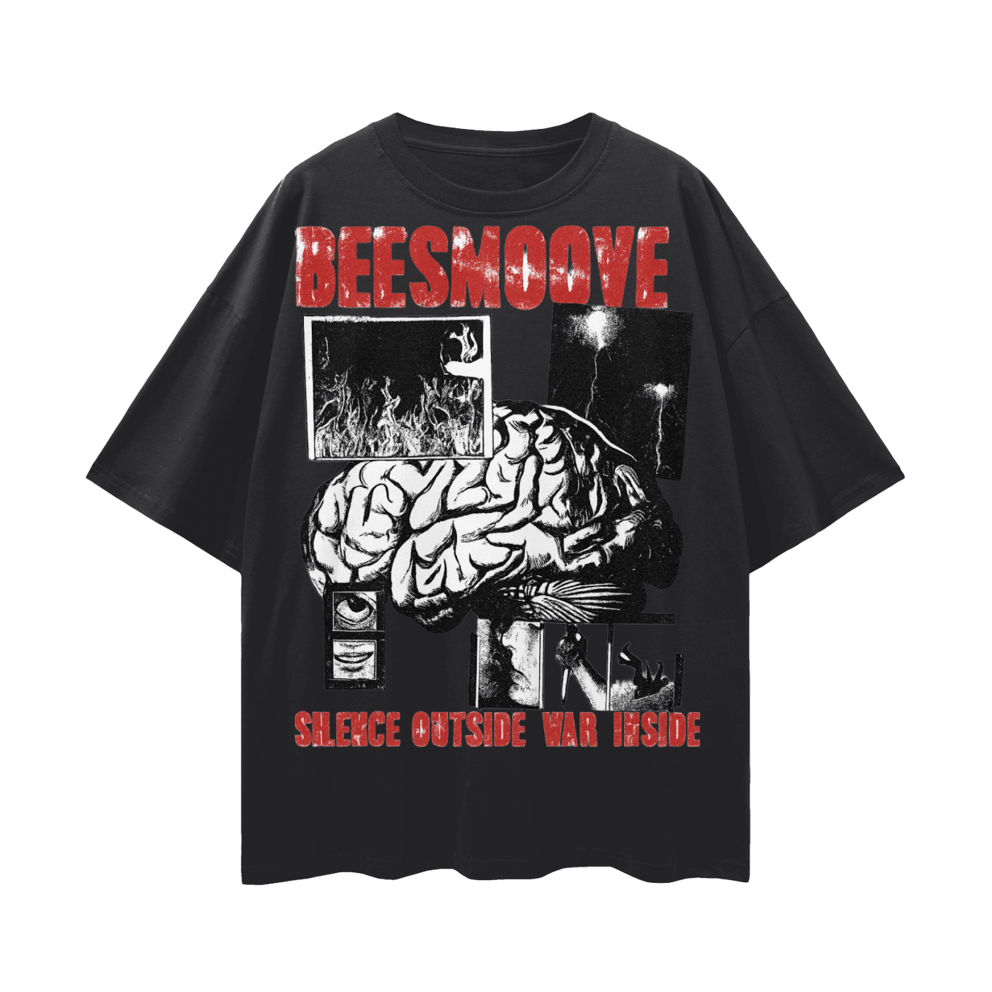 BEESMOOVE MK ULTRA WOKE Streetwear Loose Drop Shoulder T-Shirt - Beesmoove