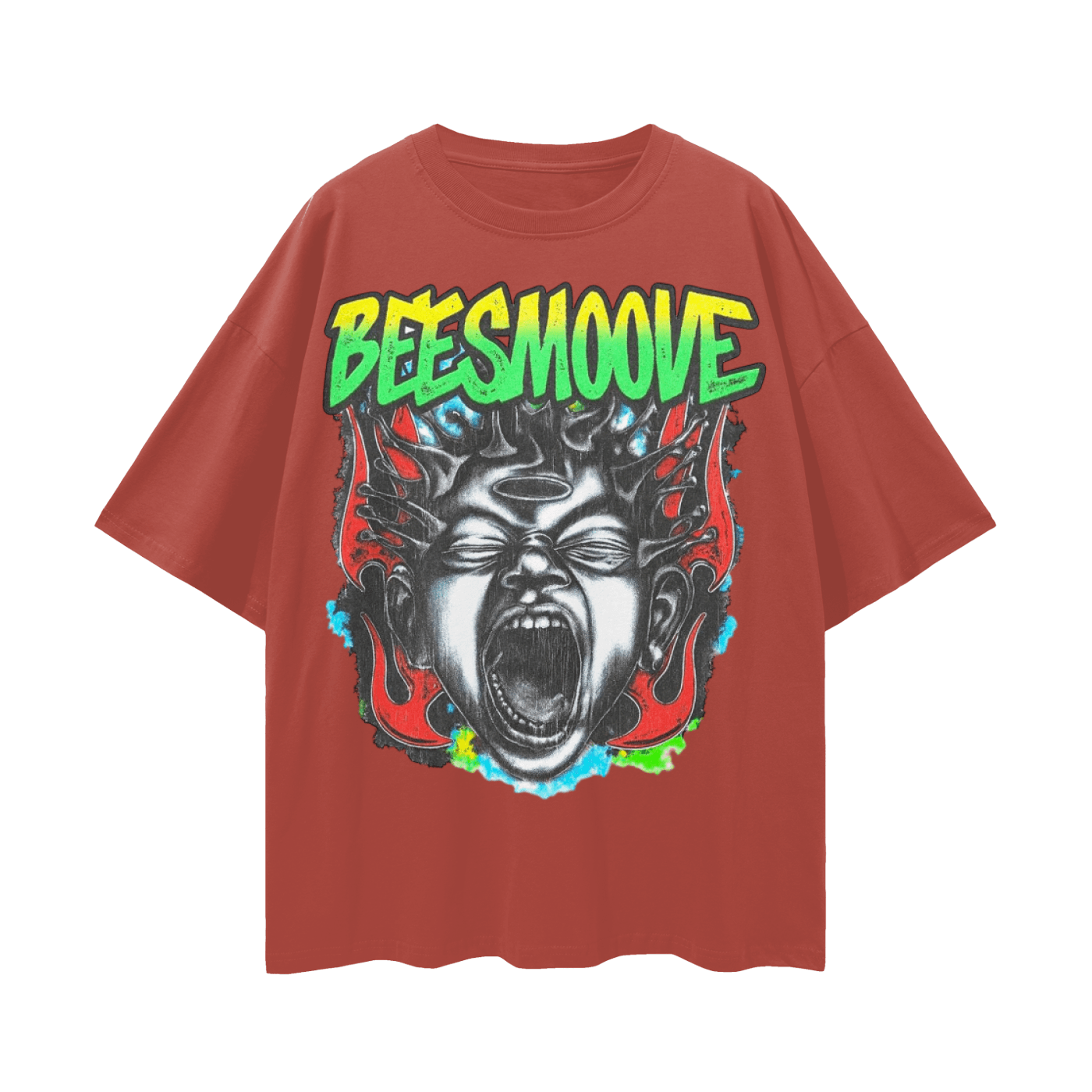BEESMOOVE Inferno Cry Loose Drop Shoulder T-Shirt - Beesmoove