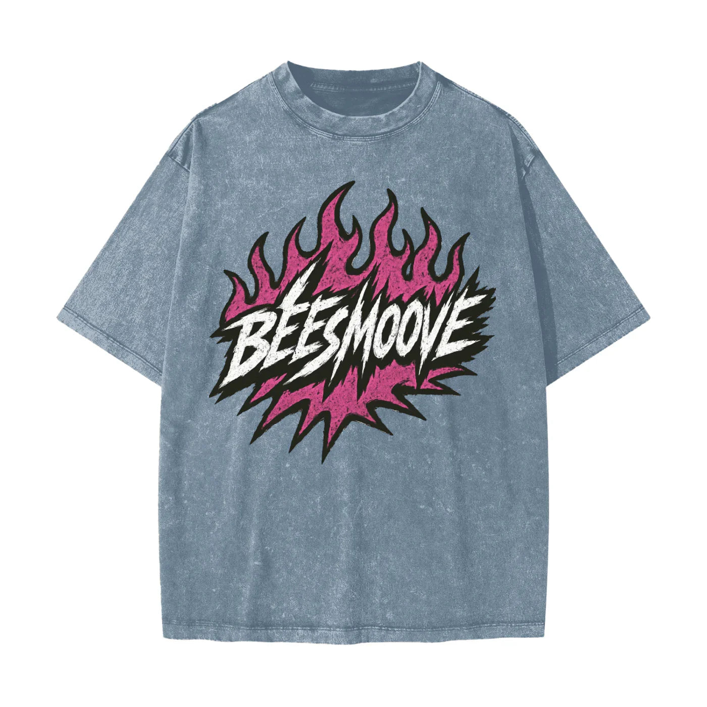 BEESMOOVE Heated Motion Heavyweight Snow Washed T-Shirt - Beesmoove
