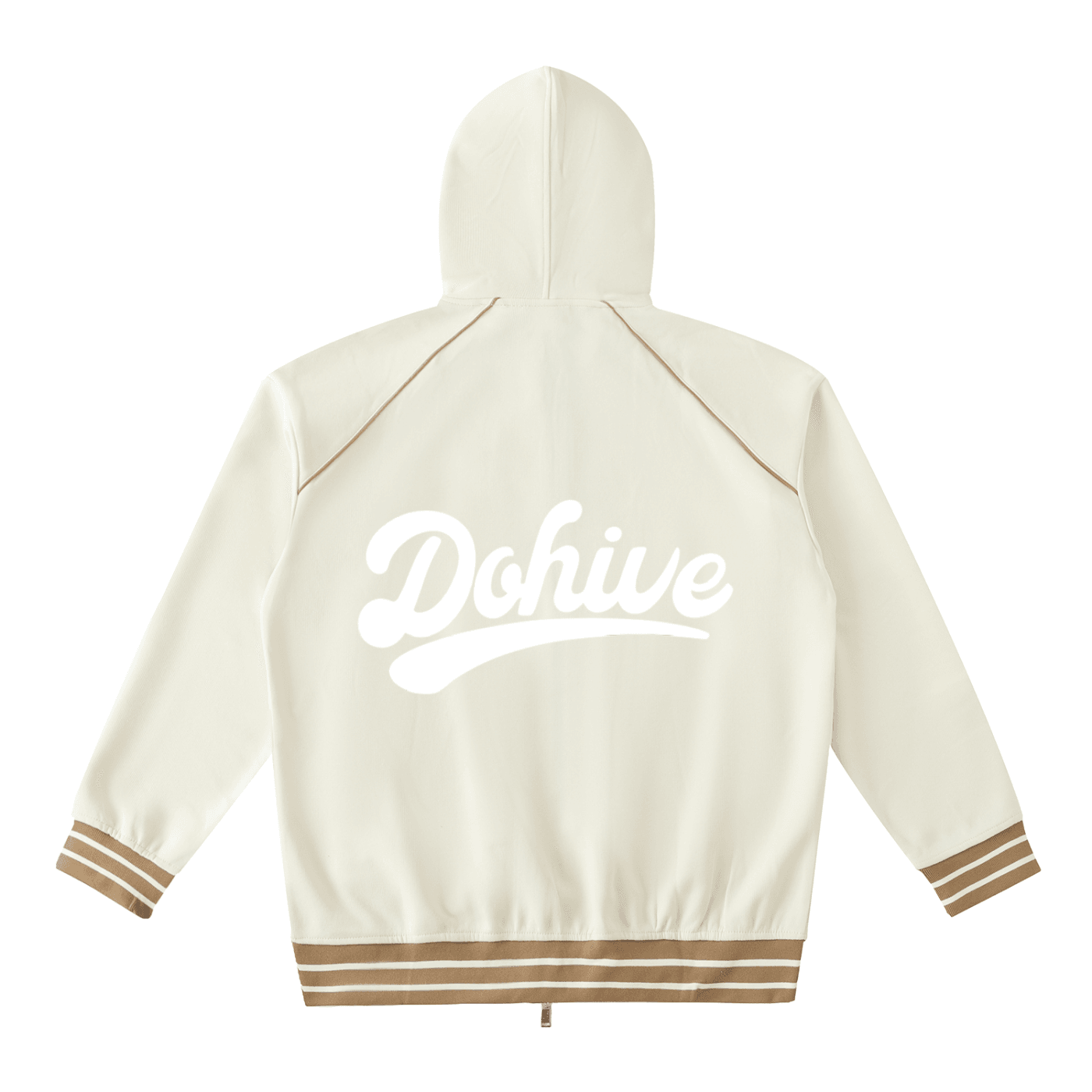 BEESMOOVE DOHIVE Striped Trim Zip-Up Hoodie - Beesmoove