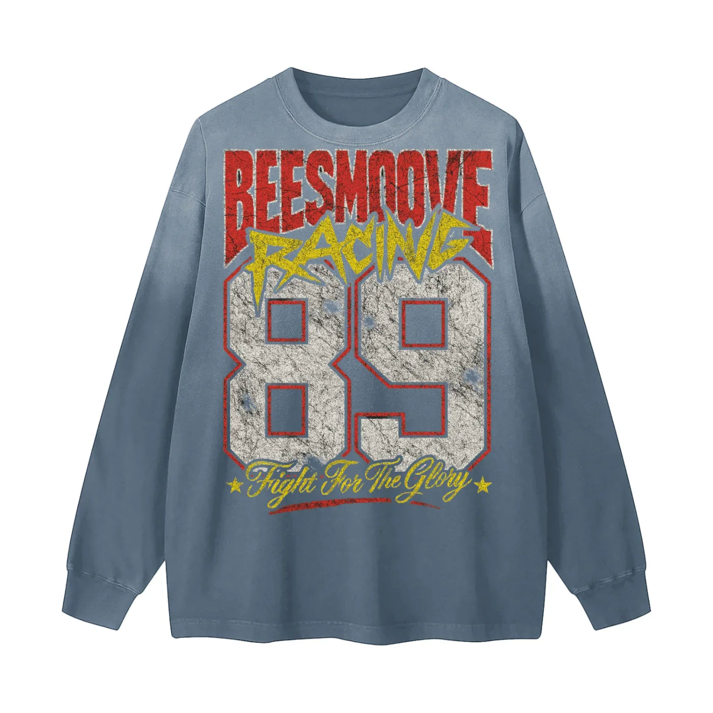 BEESMOOVE Racing Glory 89 Gradient Vintage Washed Long Sleeve Tee - Beesmoove