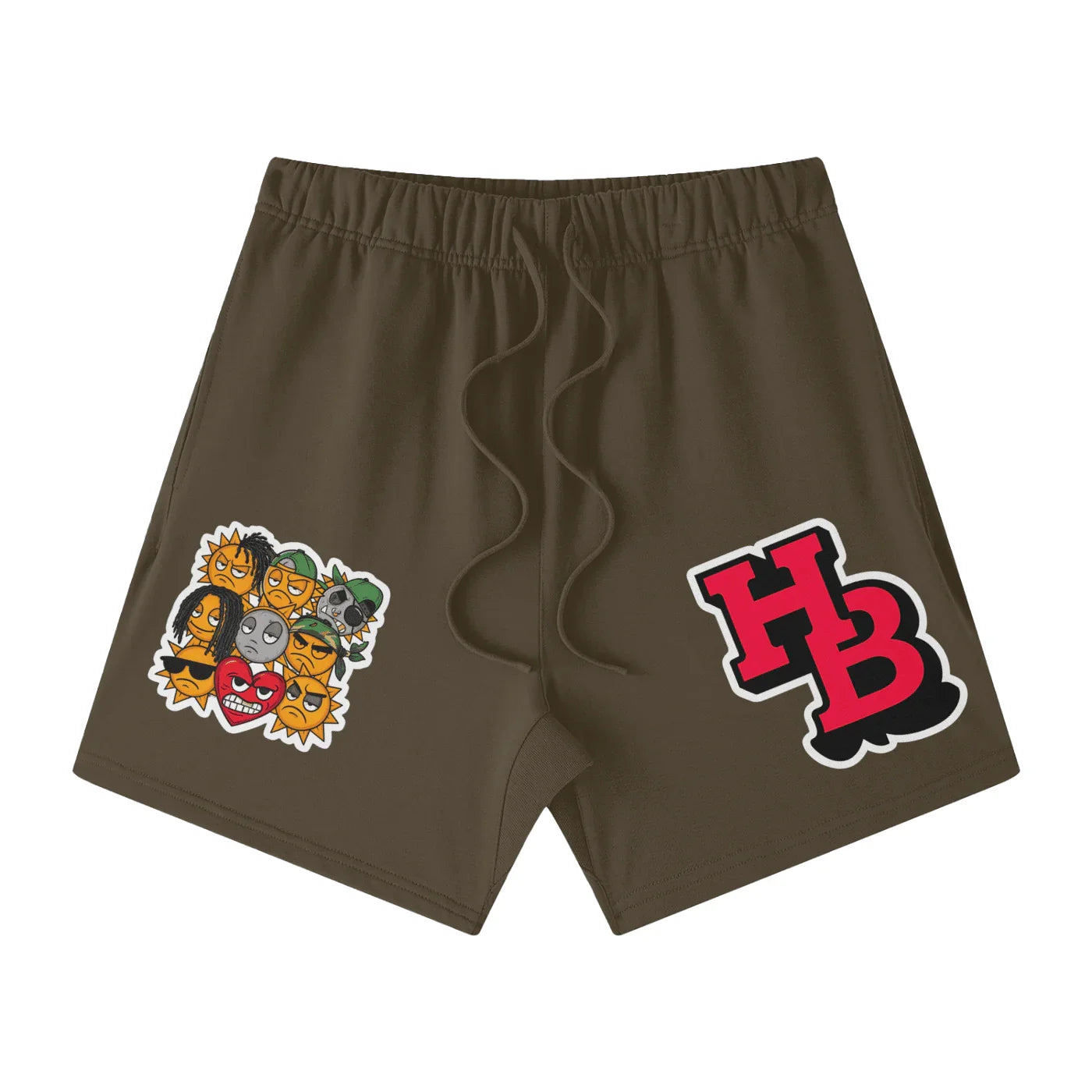 BEESMOOVE HIVEBREAKER Sun Lords Edition Heavyweight Earth Tone Loose Fit FOG 100% Cotton Shorts - Beesmoove