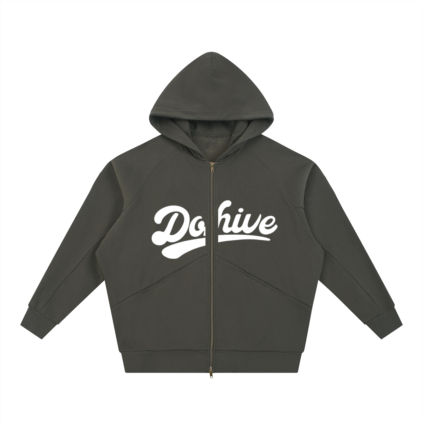BEESMOOVE DOHIVE Dolman Sleeve Zip-Through Fleece Hoodie - Beesmoove