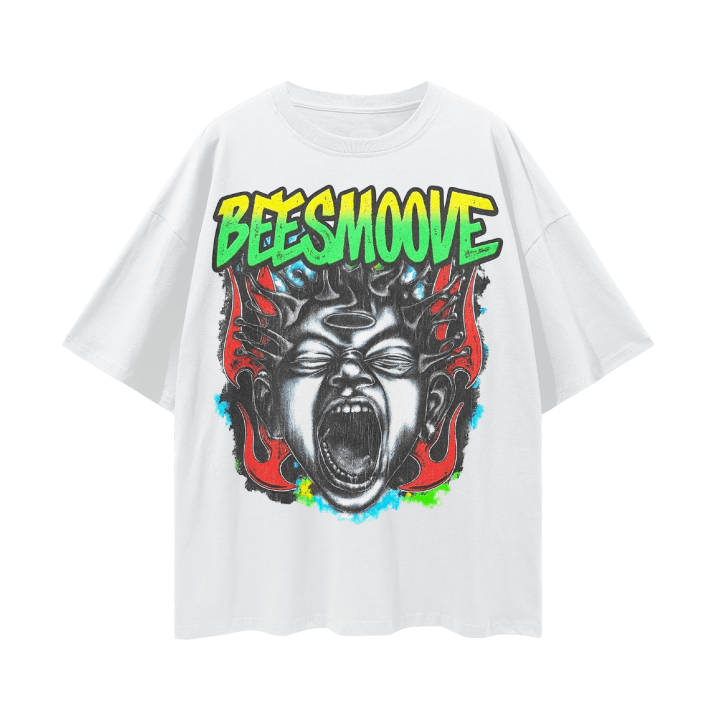BEESMOOVE Inferno Cry Loose Drop Shoulder T-Shirt - Beesmoove