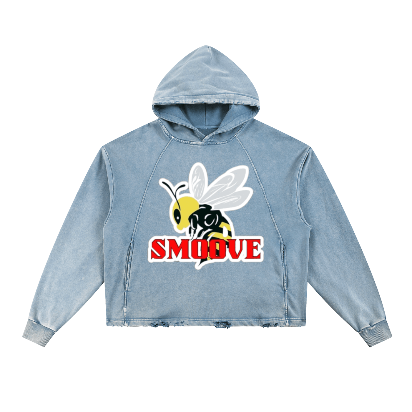BEESMOOVE Origins Vintage Washed Frayed-Hem Hoodie - Beesmoove