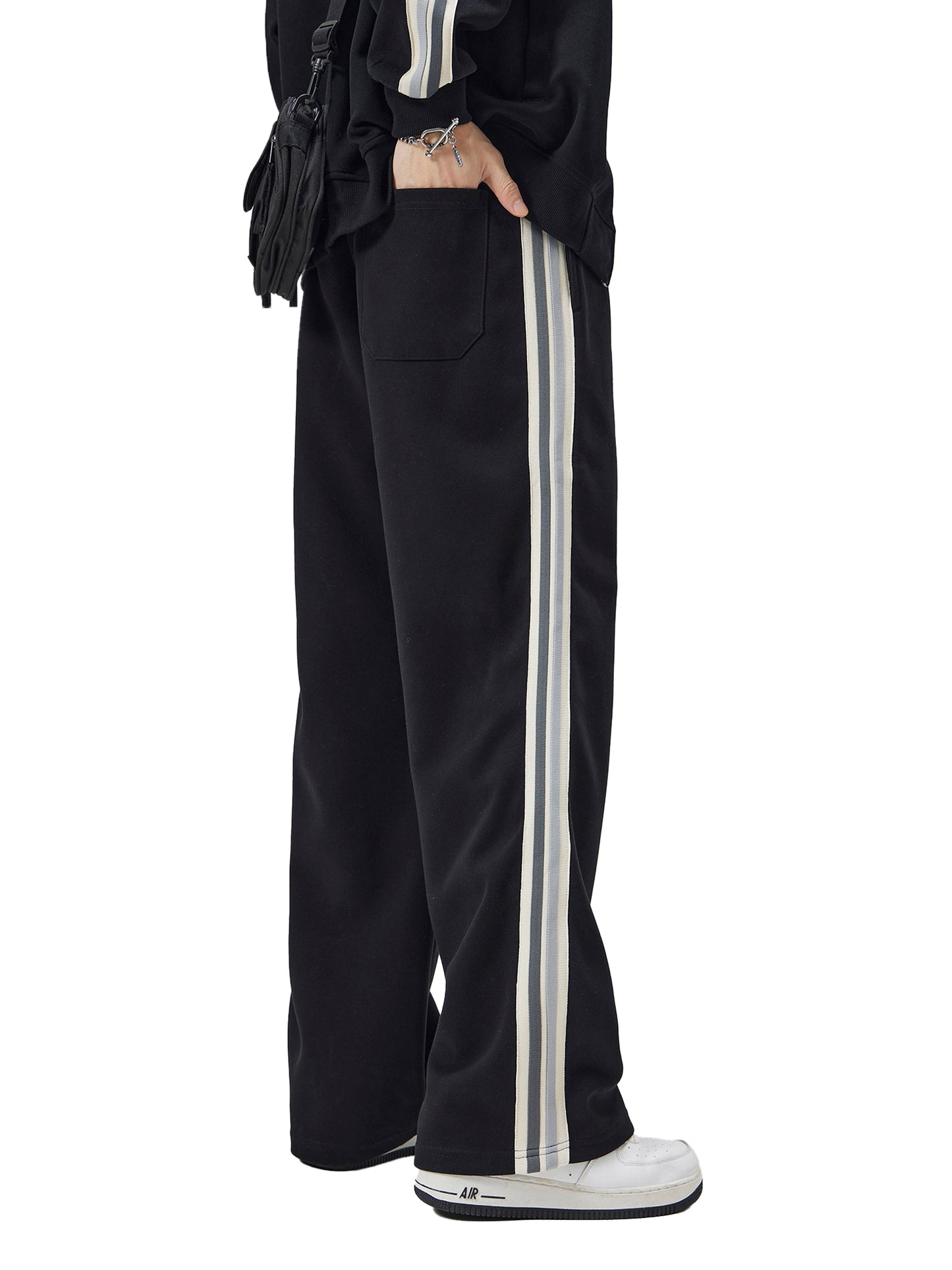BEESMOOVE DOHIVE Contrast Side-Stripe Straight-Leg Pants - Beesmoove