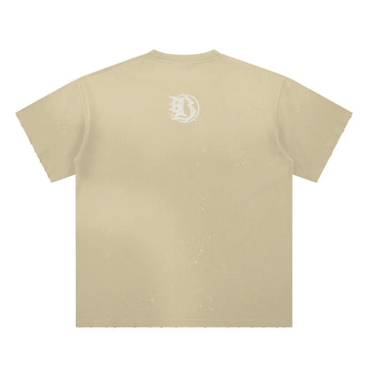 BEESMOOVE Tribal Mark Tee Sunfade Paint Splatter T-Shirt - Beesmoove 