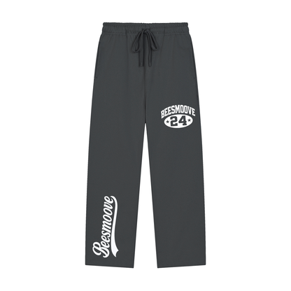 BEESMOOVE Heritage Mark white Straight-Leg Sweatpants - Beesmoove 